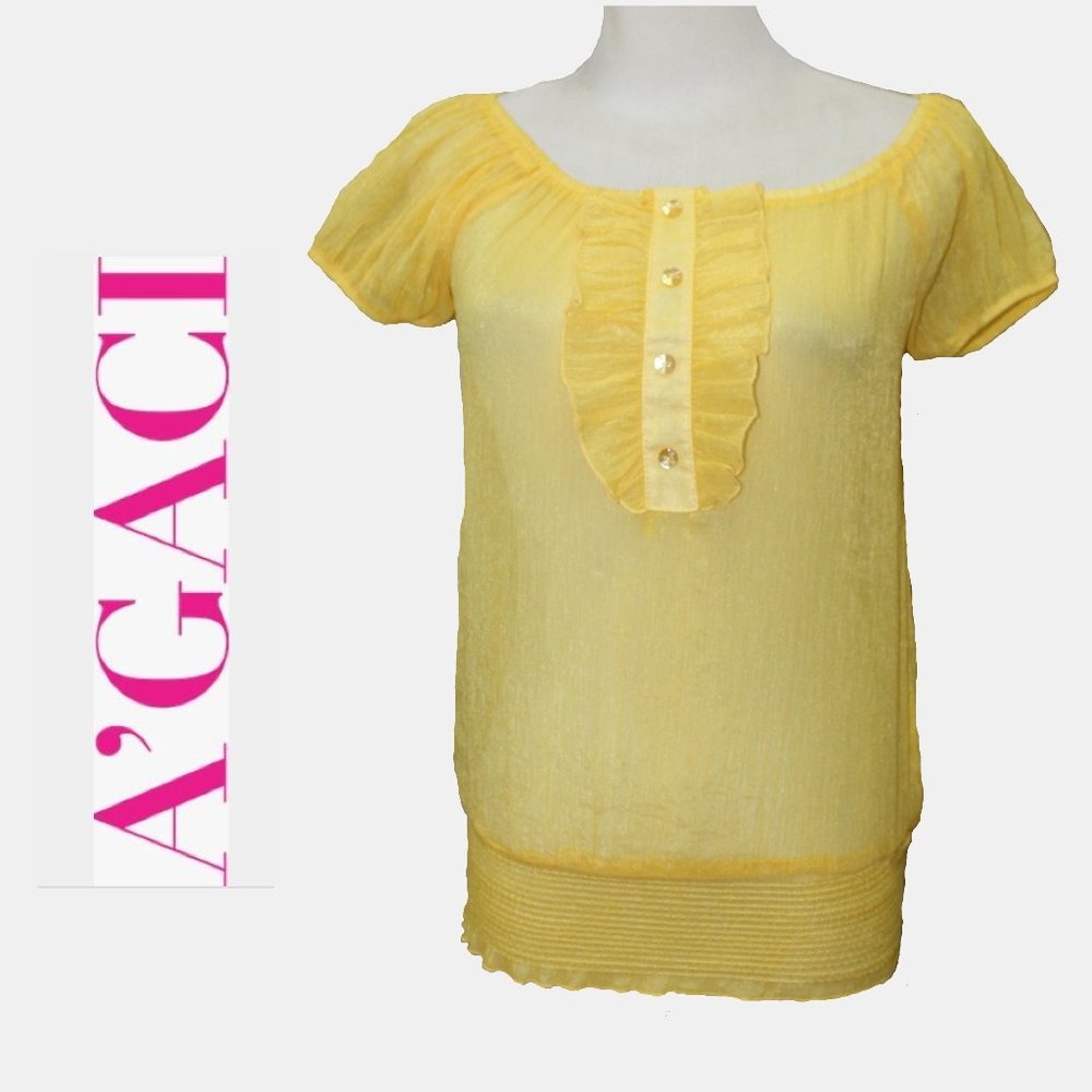 Sexy Sheer Yellow Top